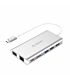 Orico Type-C to 1 x HDMI|1 x RJ45|2 x USB3.0|1 x USB-C (PD Port)|1 x VGA|1 x SD Slot|1 x 3.5mm Aux [1 x Headset] Universal Docking Station - Silver