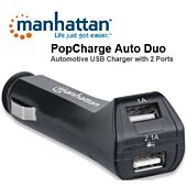 Manhattan PopCharge Auto Duo - Automotive USB Charger with 2 Ports