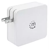 Manhattan Power Delivery Wall Charger - 60 W USB-C Power Delivery Port (up to 60 W) USB-A Charging Port (up to 2.4 A) White