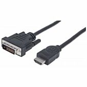 Manhattan HDMI Cable - HDMI Male to DVI-D 24+1 Male Dual Link Black 1.8 m
