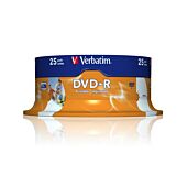 Verbatim - 4.7GB DVD-R (16x) - Printable Spindle (Box of 25)