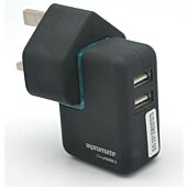 Promate chargMate 8 All in one Multi-regional USB power adapter with dual USB charing port and mobile tips