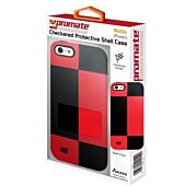 Promate Notik -Red Checkered Protective Shell Case for iPhone 5