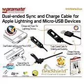 Promate linkMate.Duo Dual-ended Charge and Sync cable for Apple Lightning and Micro-USB Devices