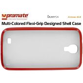 Promate Amos-S4 Multi-Colored Flexi-Grip Designed Shell Case for Samsung Galaxy S4-Red