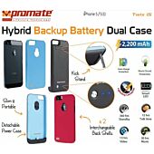 Promate Twix.i5-Hybrid Backup battery Dual case for iPhone5/5s-Blue