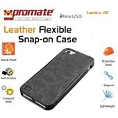 Promate Lanko.i5 iPhone 5 Hand-Crafted Leather Case Protective elegant & Flexible for iPhone 5/5s Colour Black