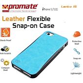 Promate Lanko.i5-Hand-Crafted Leather Case Protective elegant & Flexible for iPhone 5/5s-Blue