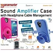 Promate Orator-S4 Sound Amplifier case for Samsung Galaxy S4 with headphone cable Pink