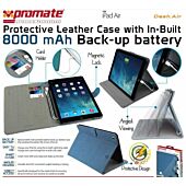 Promate Dash-Air Protective Leather Case with In-Built 8000 mAh Back-up battery-Blue
