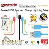 Promate LinkMate-LT Apple MFI Certified Lightning Sync & Charge Cable 120cm Length Peach