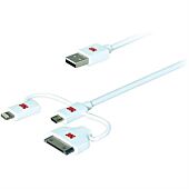Promate linkMate-trio Integrated 3 in 1 Smart USB Cable for Charge and Sync Lightning