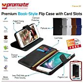Promate Tava-i6 Premium Book-Style Flip Case with Card Slot for iPhone 6 Colour Black