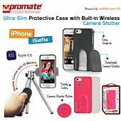 Promate selfieCase-i5 Ultra-Slim Protective case with Built-in Wireless Camera Shutter - Black