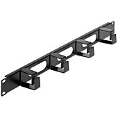 Intellinet 19 inch Cable Management Panel (711050) - 1U 4 short plastic rings Black