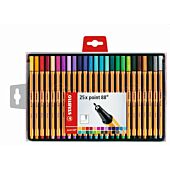 STABILO Point 88 Fineliner Assorted Colours Wallet 25s (Pack of 5)