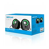 Astrum SU115 2.0 CH USB 3.5MM Multimedia Speakers 3W*2 RMS Green