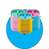 Amplify Buds Series True Wireless Earphones with Silicone Accessories - Pink/Blue