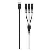 Amplify Linked Series 3-in-1 Charging Cable Black