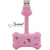Bone Collection Doggy Link Portable 2-port USB hub-USB 2.0 compliant and USB 1.1 Pink