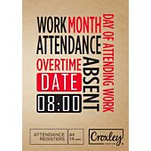 CROXLEY JD283 Attendance Register 14 Leaves Manila Cover A4 (Pack of 20)