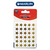 Marlin Self Adhesive Labels 180 Gold Stars, Retail Packaging, No Warranty