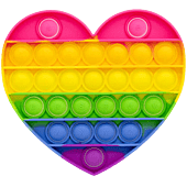 Sceedo Pop It Bubble Heart Fidget - Small Rainbow No Packaging No Warranty