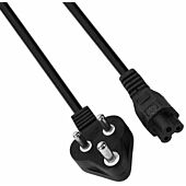 UniQue Standard Clover Leaf Power Cable �?? 1.5 Metre Length, Standard Laptop Power Cable With 3-Prong Standard Plug On One End And The Clover Shape Connection On The Other. Plugs Into Your Laptops Power Supply Unit, OEM, No Warranty