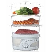 Mellerware 3 Tier 9 Litre Food Steamer -3 Layers Food Steamer, 60 Min Timer With Bell, 9lire Total Capacity, Overheat Protection, Transparent Water Tank, Retail Box 1 Year Warranty