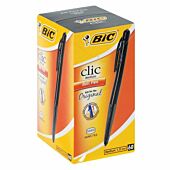 Bic Clic Black Medium Ballpoint Pens with Retractable Side Push Button-Medium 1.0 mm point-Sold as a Box of 60, Retail Packaging, No Warranty