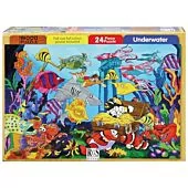 RGS 24 Piece A4 Wooden Puzzle Underwater- Interlocking Pieces 210 x 297mm, Each Puzzle Contains A Full Size Poster, Retail Packaging, No Warranty