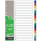 Treeline PVC A4 Index A to Z Tab Dividers 16 Printed Dividers Ref 3032,Retail Packaging, No Warranty