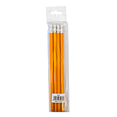 Brainware Yellow Barrel Rubber-Tipped Pencils ( Box of 4 ), Retail Packaging, No Warranty