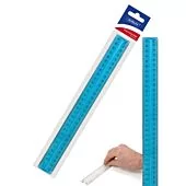 Marlin 30cm Finger Grip Ruler Clear Blue-Raised Centre For Easy Handling, Centimetres And Millimetres , Translucent Colour , Perfect For Home , Classroom And Office Use, Durable Plastic, Retail Packaging, No Warranty
