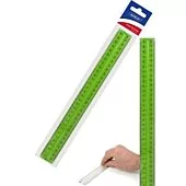 Marlin 30cm Finger Grip Ruler Clear Green- Raised Centre For Easy Handling, Centimetres And Millimetres , Translucent Colour , Perfect For Home , Classroom And Office Use, Durable Plastic, Retail Packaging, No Warranty