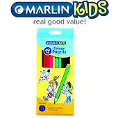 Marlin Kids Colour Pencils Long ( Pack of 12 ), Retail Packaging, No Warranty