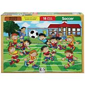 RGS 18 Piece A4 Wooden Puzzle Soccer - Interlocking Pieces 210 x 297mm, Each Puzzle Contains A Full Size Poster, Retail Packaging, No Warranty
