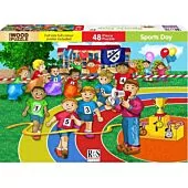 RGS 48 Piece A4 Wooden Puzzle Sports Day-Interlocking Pieces 210 x 297mm, Each Puzzle Contains A Full Size Poster, Retail Packaging, No Warranty