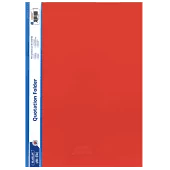 Marlin A4 Red Quotation and Presentation Folder- Clear View Front, 170 Micron Heavy Duty PVC Material, Mechanism Inside For Filing, A4 Size With White Side Strip, Ideal For Presentations And Reports ( Single), Retail Packaging, No Warranty