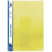 Marlin A4 Yellow Quotation and Presentation Folder- Clear Front, 170 Micron Heavy Duty PVC Material, Mechanism Inside For Filing, A4 Size With White Side Strip, Ideal For Presentations And Reports ( Single), Retail Packaging, No Warranty