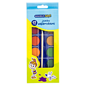 Marlin Kids 12 Jumbo Water Colours + Brush in box, Retail Packaging, No Warranty