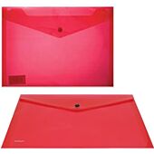 Marlin A4 Red Carry Folder with Press Stud on Flap Pack of 5- PVC Material 180 Micron, Perfect For Documents And Envelopes, Retail Packaging, No Warranty