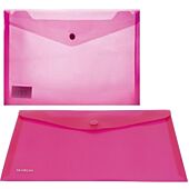 Marlin A4 Pink Carry Folder with Press Stud on Flap Pack of 5- PVC Material 180 Micron, Perfect For Documents And Envelopes, Retail Packaging, No Warranty