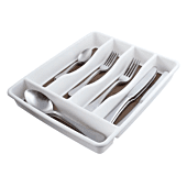 Casey Cutlery 5 Compartments Drawer Organizer Colour White - A revolutionary way to store your cutlery