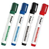Foska 4 Pack Whiteboard Markers - Red, Blue, Black, Green- Premium Quality Marker For White Boards. Vivid Writing. Bullet Tip. Non-Toxic. Easy To Erase, Retail Packaging, No Warranty