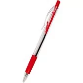 Foska Ballpoint Pen Push Type Retractable Single Red- 1.0mm Point , 140mm Length , Soft Rubber Grip , Sold As Single Unit , Colour Red , Retail Packaging, No Warranty