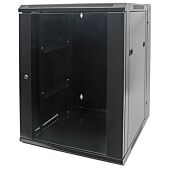 Intellinet 19 Inch Double Section Wallmount Cabinet - 9U, Flatpack, Black, 550 mm depth - Usable depth: 425 mm, Tempered Glass Front Door, Removable Side Panel, L-shaped Mounting Profile, Retail Box , 1 year warranty