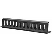 Intellinet 19 Inch Cable Management Panel - 1U Rackmount with cover, Black, Retail Box , 1 year warranty