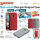 Promate Akton-M8 Multi-colored flexi-grip designed case for HTC One M8 Colour:Clear White, Retail Box , 1 Year Warranty