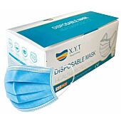Casey XYT Branded 3 Ply Disposable Face Mask with Earloop - 50 Per Pack Non-Woven, Flexible Nose Piece, 3 Layer Fabric Ensure High Filtration Efficiency and Absorption, Colour Blue Retail Box No Warranty 